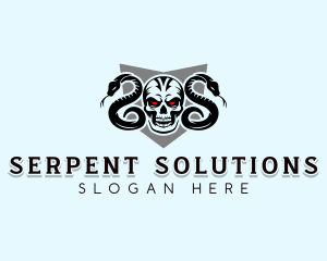 Venom Skull Serpent logo design