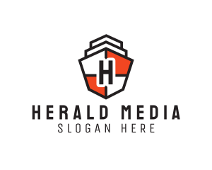 Heraldic Shield Ship logo design