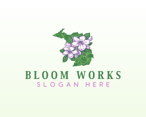 Michigan Apple Blossom Flower logo design