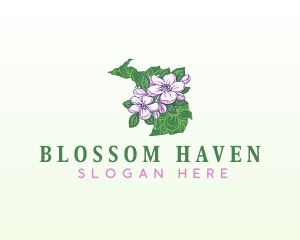 Michigan Apple Blossom Flower logo design