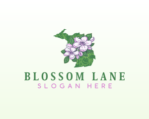 Michigan Apple Blossom Flower logo