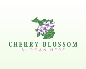 Michigan Apple Blossom Flower logo design