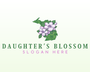 Michigan Apple Blossom Flower logo design