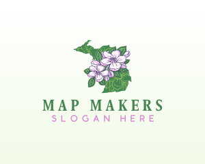 Michigan Apple Blossom Flower logo design