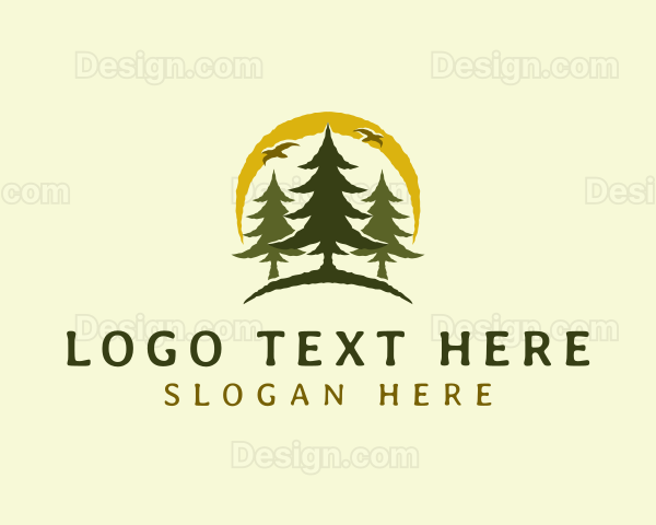 Natural Pine Tree Forest Logo