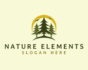 Natural Pine Tree Forest logo design