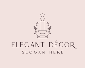 Candle Decor Candelabra logo design