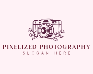 Floral Camera Photography logo design