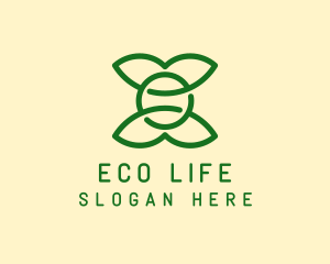 Simple Eco Friendly Leaves  logo design