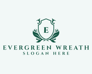 Wreath Shield Boutique logo design