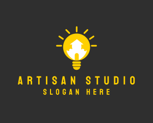 Creative Lightbulb House logo design