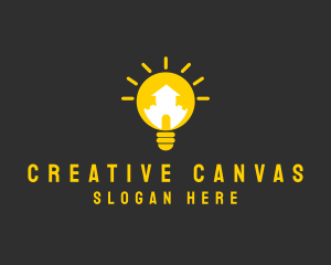 Creative Lightbulb House logo design