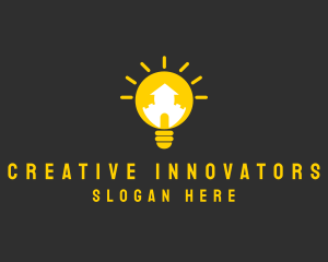 Creative Lightbulb House logo design