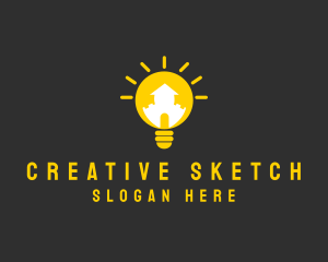 Creative Lightbulb House logo design