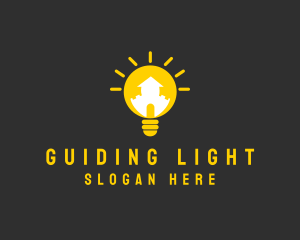 Creative Lightbulb House logo design