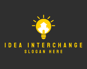 Creative Lightbulb House logo design