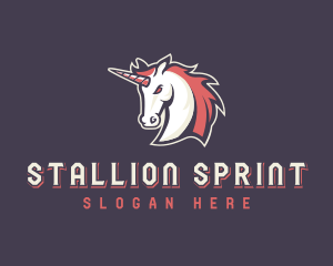 Unicorn Stallion Horse logo design