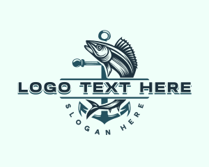 Fish Anchor Fisherman logo