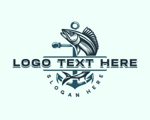 Fish Anchor Fisherman Logo