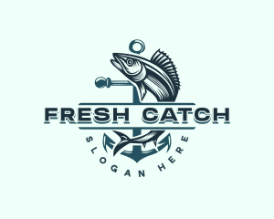 Fish Anchor Fisherman logo design