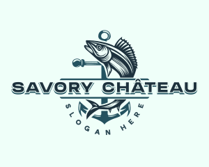 Fish Anchor Fisherman logo design