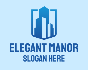 Blue High Rise Building logo design