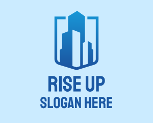 Blue High Rise Building logo design