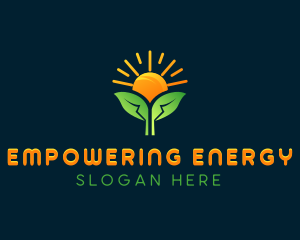 Solar Sun Leaf logo design