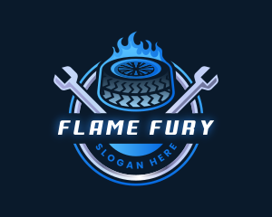 Flame Tire Wrench logo design