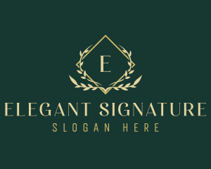  Elegant Ornamental Leaf logo design