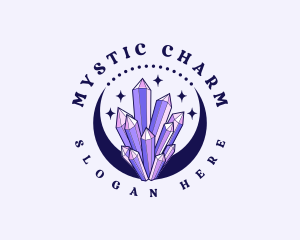 Mystical Crystal Moon logo design