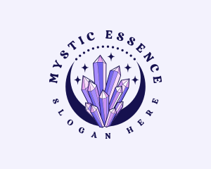 Mystical Crystal Moon logo design