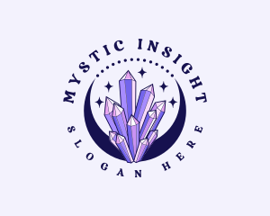 Mystical Crystal Moon logo design