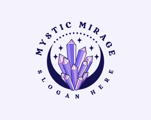 Mystical Crystal Moon logo design