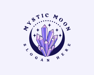 Mystical Crystal Moon logo design