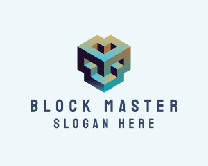 Geometric 3D Block logo