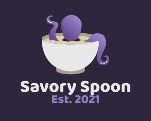 Purple Octopus Soup logo design
