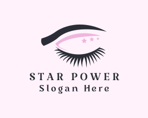 Stars Eyeshadow Eyelashes logo design