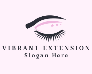 Stars Eyeshadow Eyelashes logo design