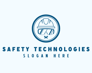 Hard Hat Safety Glasses Construction logo