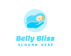 Blue Newborn Hand logo design