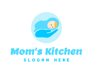 Blue Newborn Hand logo design