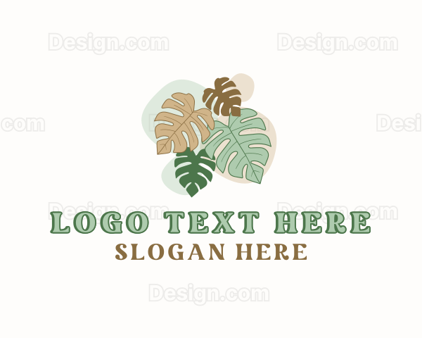 Monstera Leaf Plant Logo