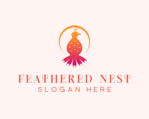 Gradient Feather Bird logo design