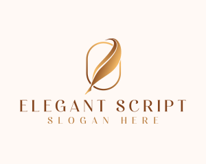 Feather Writing Pen logo design