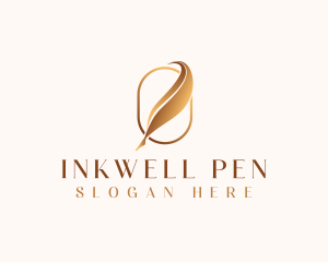 Feather Writing Pen logo design