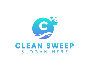 Bubble Wash Cleaning logo design