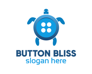 Blue Tortoise Button logo design