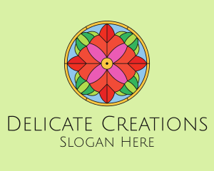 Floral Stained Glass logo design