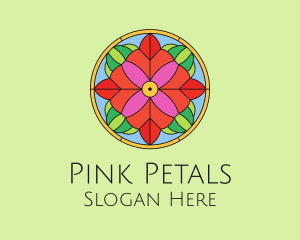 Floral Stained Glass logo design